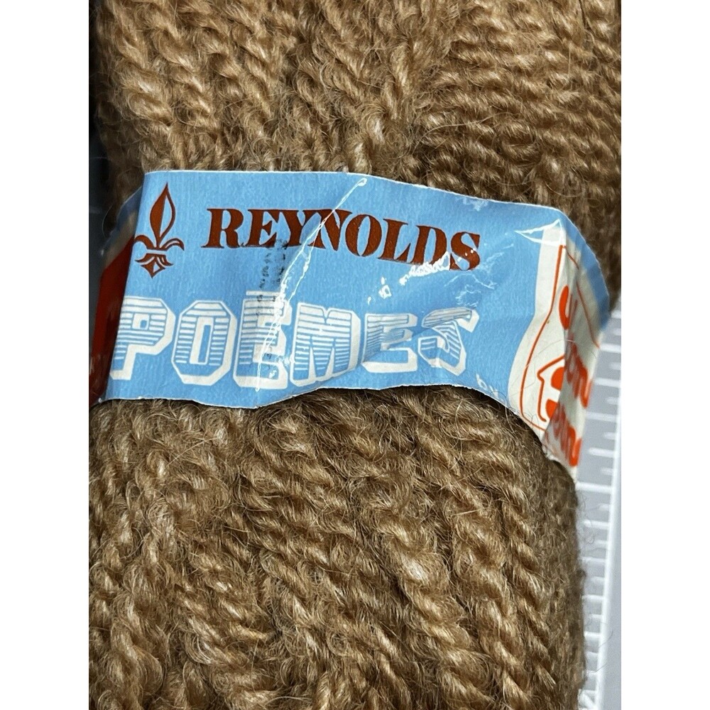 Reynolds Poemes Welcomme Wool Yarn France Brown Tan Lot Of 6 Skein NOS - Picture 11 of 15